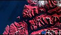2022 satellite image of Te Puaitaha / Breaksea Sound, showing bleached sea sponges