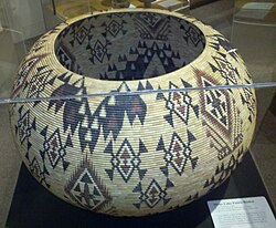 Basket made by Carrie Bethel in the early 1930s