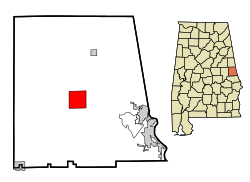 拉法叶在阿拉巴马州中的位置