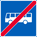 End of bus lane (sign above the line) (formerly used )