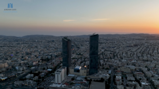 Jordan Gate from drone, sunset in summer 2024