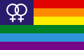 Lesbian pride variant of the gay pride flag with the double-Venus symbol[19][5]
