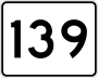 Route 139 marker