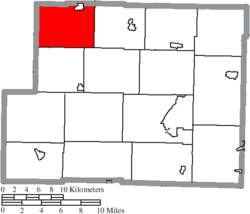 Location of Monroe Township in Harrison County