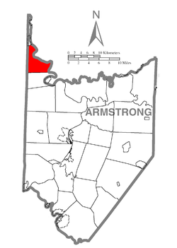 Map of Armstrong County, Pennsylvania, highlighting Perry Township