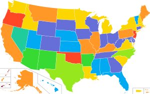 Map of states according to compliance with the Real ID Act