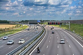 Multi-lane Autobahn 9 in Munich, Germany