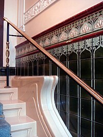 Tiles in the hallway of Allée de la Robertsau no. 56 in Strasbourg, France, designed by Frantz Lütke and Heinrich Backes (1902)[217]