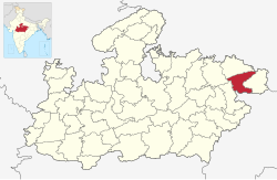 Location of Sidhi district in Madhya Pradesh