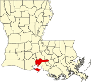 Map of Louisiana highlighting Iberia Parish.svg