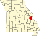 杰佛逊县在密苏里州的位置
