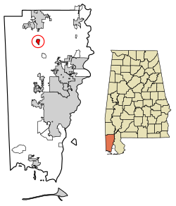 Location in Mobile County, Alabama