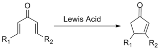 纳扎罗夫环化反应图示，Lewis Acid即路易斯酸。