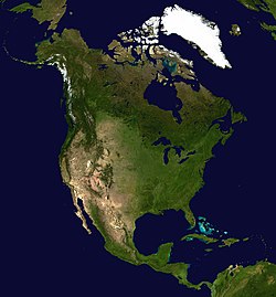 Satellite photo of North America