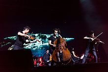 Time for Three at Night of the Proms (2016) from left to right; Charles Yang, Ranaan Meyer. and Nick Kendall