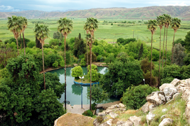 Belqais Spring Garden, Charam, Iran, is a Persian garden where all the water sources are springs located within it.