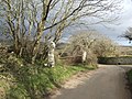 Fig. b7: a cross carved onto a standing stone next to the lane from Treloquithack to Brill[55]