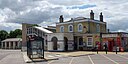 ☎∈ The entrance to Audley End railway station in July 2012.