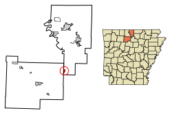 Location of Big Flat in Baxter and Searcy Counties, Arkansas.