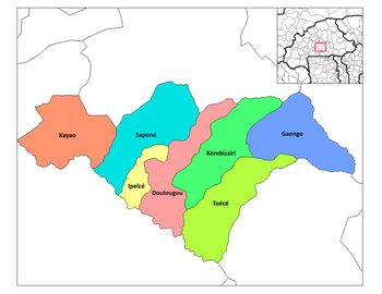 Toece Department location in the province