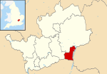 Broxbourne shown within Hertfordshire