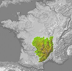 中央高原在法国的位置