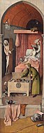 耶罗尼米斯·波希的《死神与守财奴（英语：Death and the Miser）》，91 × 31cm，约作于1485－90年，来自山缪·亨利·卡瑞斯的收藏。[16]