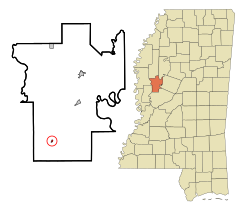 Location of Louise, Mississippi