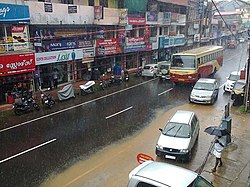 A rainy morning in Kanjirappally town