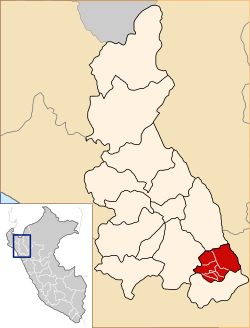 Location of San Marcos in the Cajamarca Region