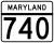 Maryland Route 740 marker