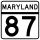 Maryland Route 87 marker