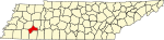 标示出切斯特县位置的地图