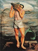 Moïse Kisling, c.1920, Le pêcheur (The Fisherman), oil on canvas, 82 x 61.7 cm, private collection