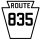 Pennsylvania Route 835 marker