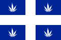 Variation on the Quebec Flag with a marijuana leaf