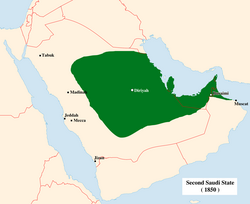 Borders of the Emirate of Nejd by 1850