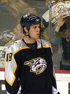 Photo showing Weber in his rookie season with the Nashville Predators