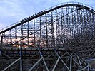 Prowler's train ascending the lift hill.