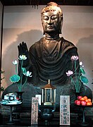 The Great Buddha of Asuka-dera, oldest Buddha statue in Japan, and an example of the Tori style