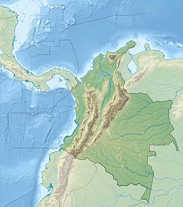 2017年莫科阿土石流在哥伦比亚的位置