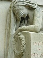 A close up of a section of the Crépy-en-Valois war memorial