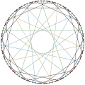 Foster graph colored to highlight various cycles.