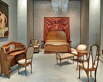 Bedroom furniture of the Hotel Guimard by Hector Guimard (now in the Musée des Beaux-Arts de Lyon)