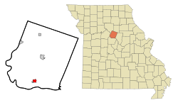 新富兰克林在霍华德县及密苏里州的位置（以红色标示）