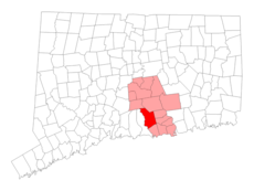 Killingworth's location within Middlesex County and Connecticut