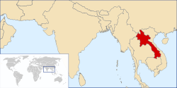 老挝在中南半岛的位置