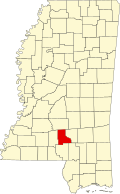 杰佛逊·戴维斯县在密西西比州的位置