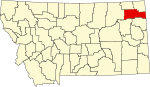 罗斯福县在蒙大拿州的位置