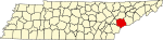 标示出布朗特县位置的地图